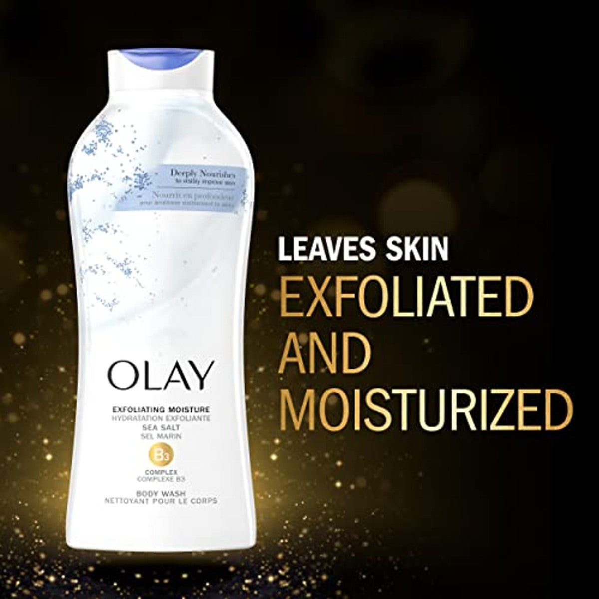 Olay Daily exfoliating with Sea Salts Body Wash, 22 oz, (4 Count) – Olay