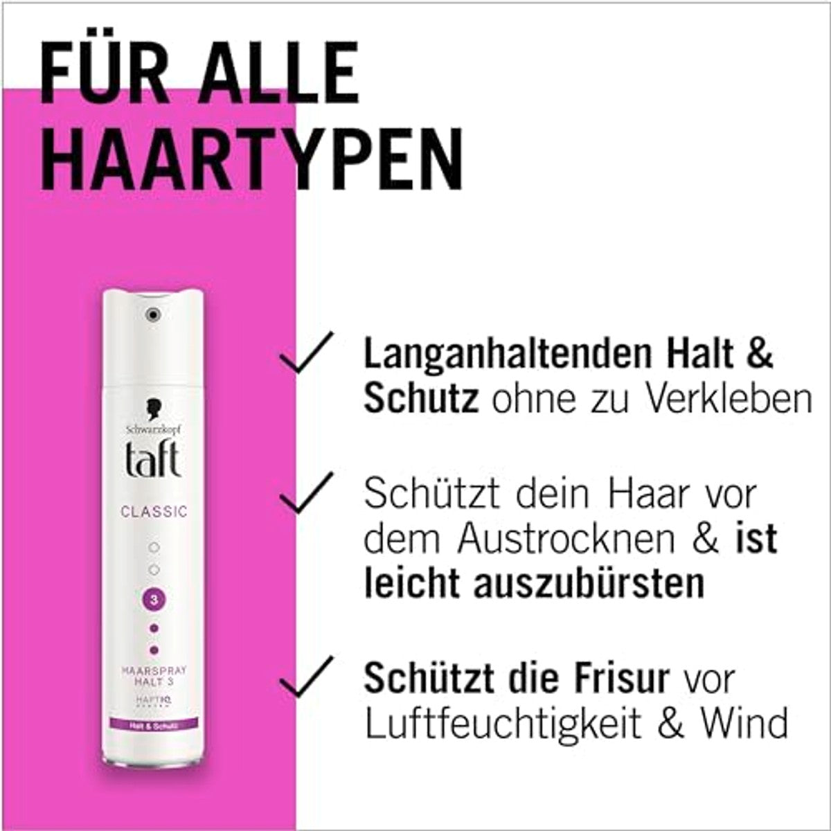 TAFT Haarspray Classic houdgraad 3 3 x 250 ml - Voordeelverpakking