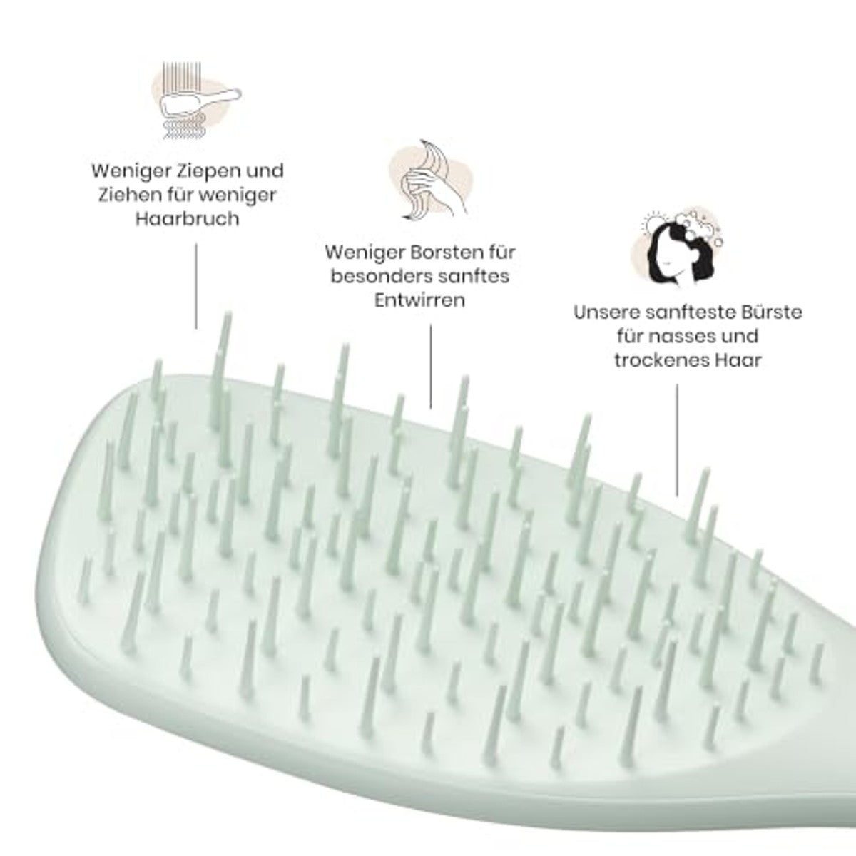 Tangle Teezer Ultimate Detangler Haarborstel voor nat en droog haar, bijzonder zacht, brede borstelharen voor zacht en effectief ontwarren, minder haaruitval en haarbreuk, eucalyptus – Tangle Teezer