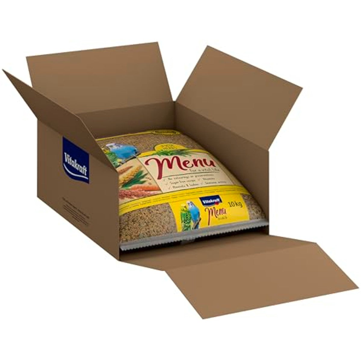 Vitakraft Menu 10 kg, hoofdvoer voor parkieten, met vitaminen, met Immuun-actief complex en kruiden (1 x 10 kg) – Vitakraft