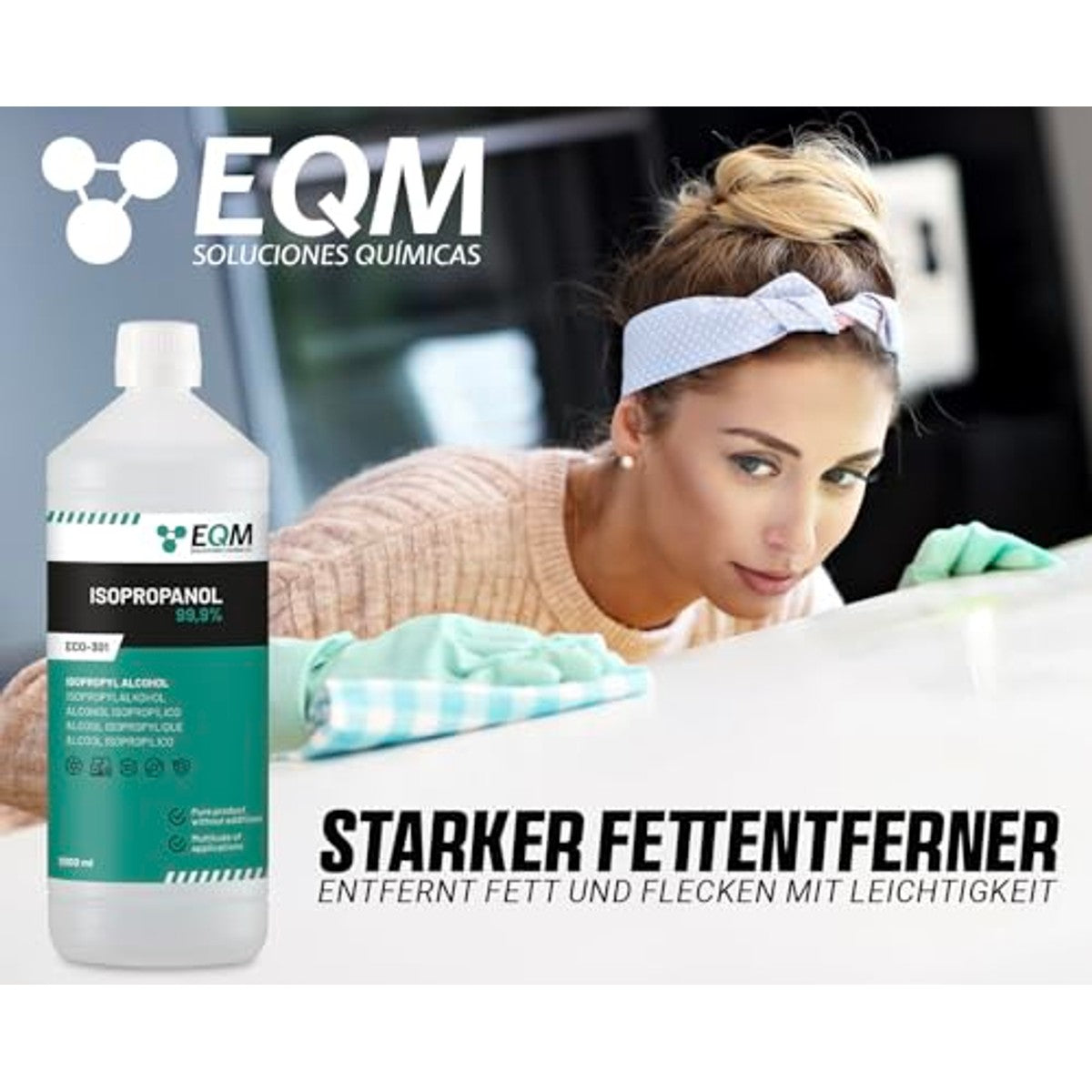 Chemical Ecosolutions EQM ECO-301 Isopropylalcohol 99,9% 3 x 1 l - Voordeelverpakking