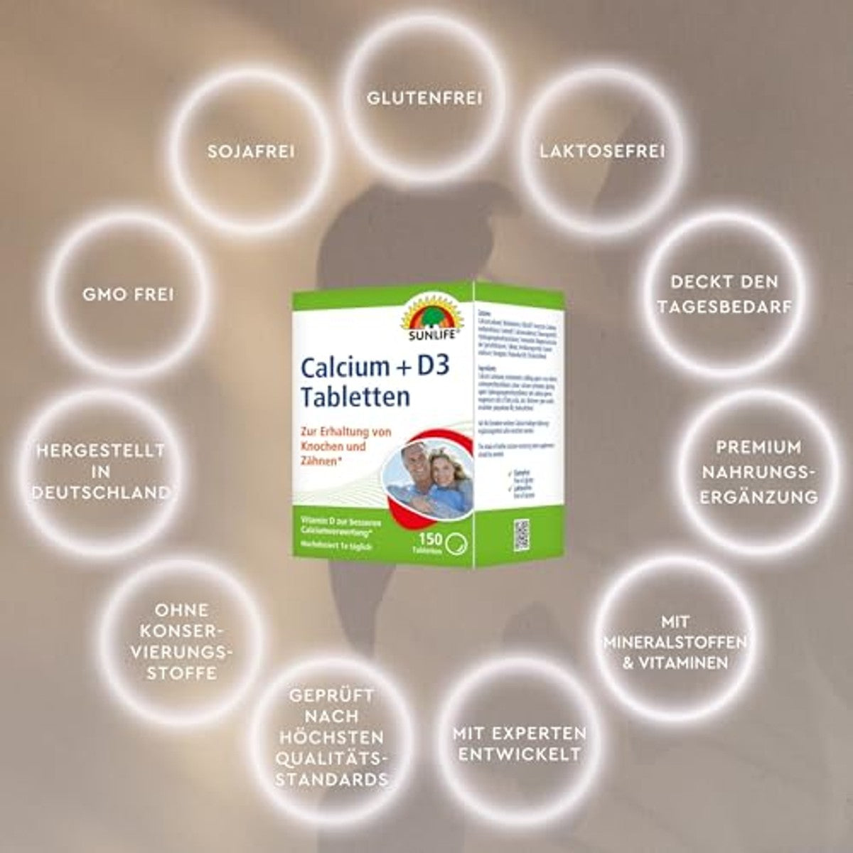 Sunlife Calcium + D3 Tabletten 400 mg 150 st - 3-pack
