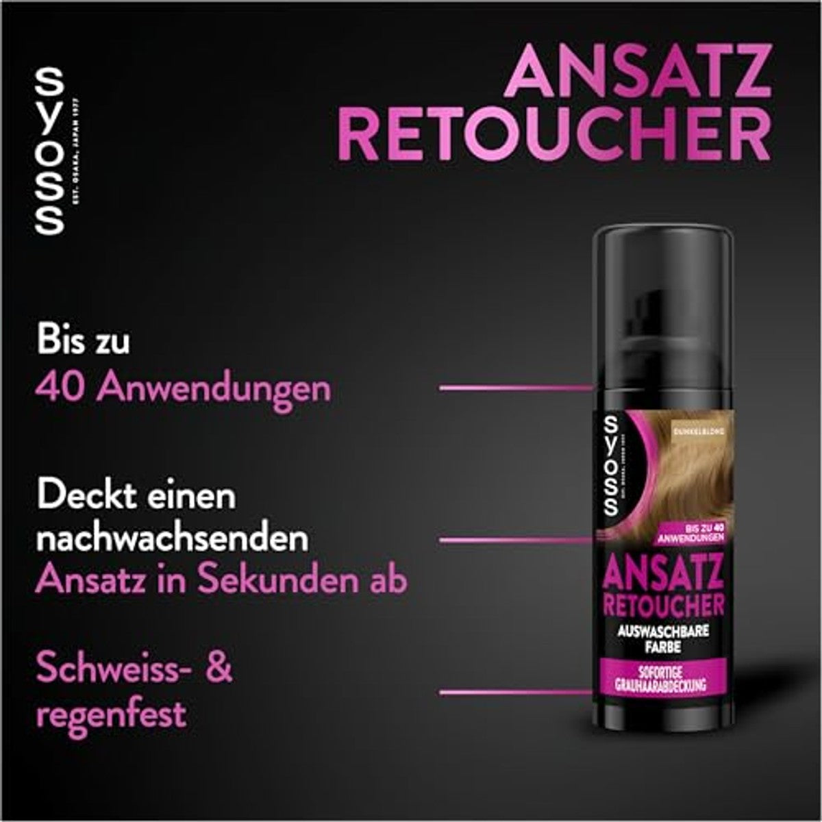 Syoss Ansatz Retoucher Kasierspray donkerblond 6 x 120 ml - Voordeelverpakking