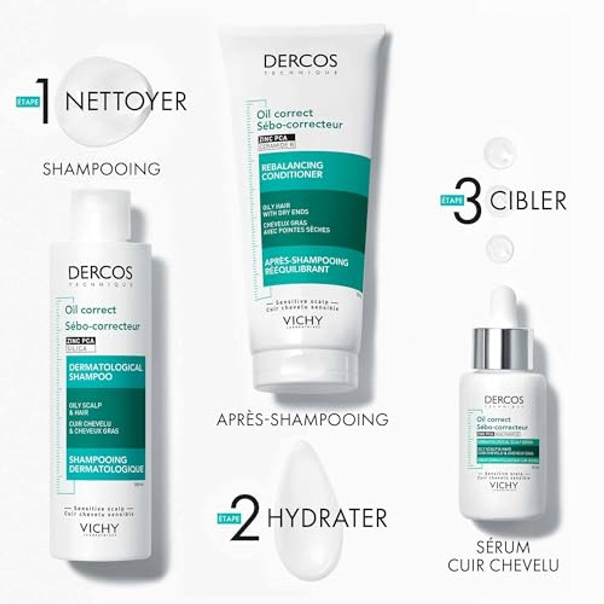 Vichy Dercos Technique Oil Control Shampoo voor Vette Hoofdhuid 200 ml - 6-pack – foto 5