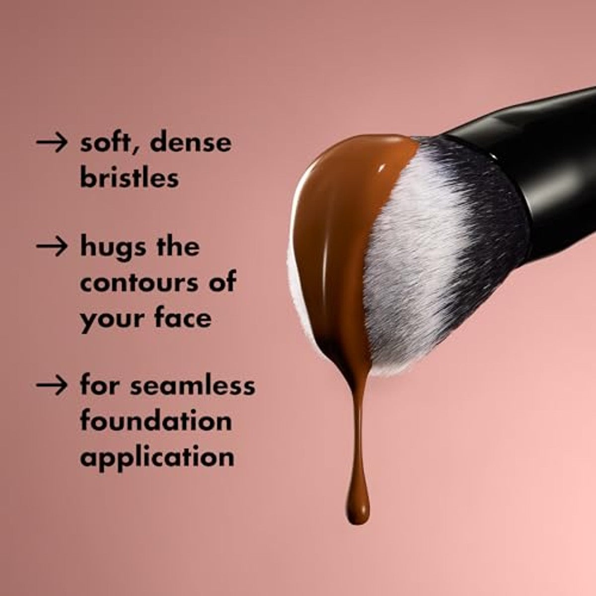 e.l.f. Smooth Swipe Foundation Brush, make-upkwast voor een natuurlijk ogende afwerking, geschikt voor vloeibare en romige formules, veganistisch en dierproefvrij – e.l.f.