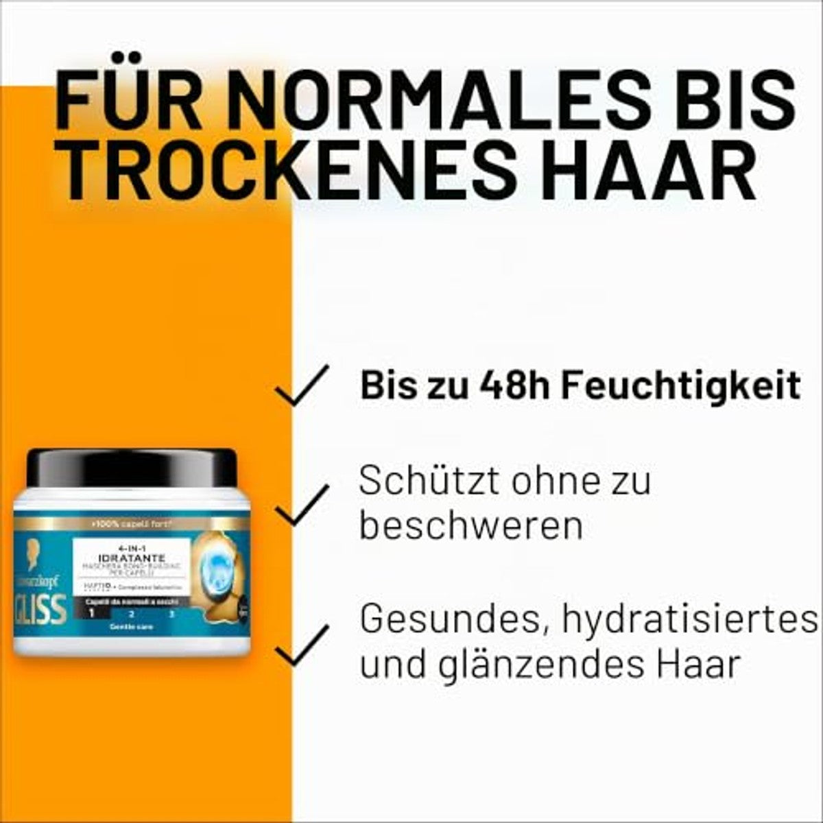 Gliss 4-in-1 Aqua-Revive bond-build-masker 3 x 400 ml - Voordeelverpakking