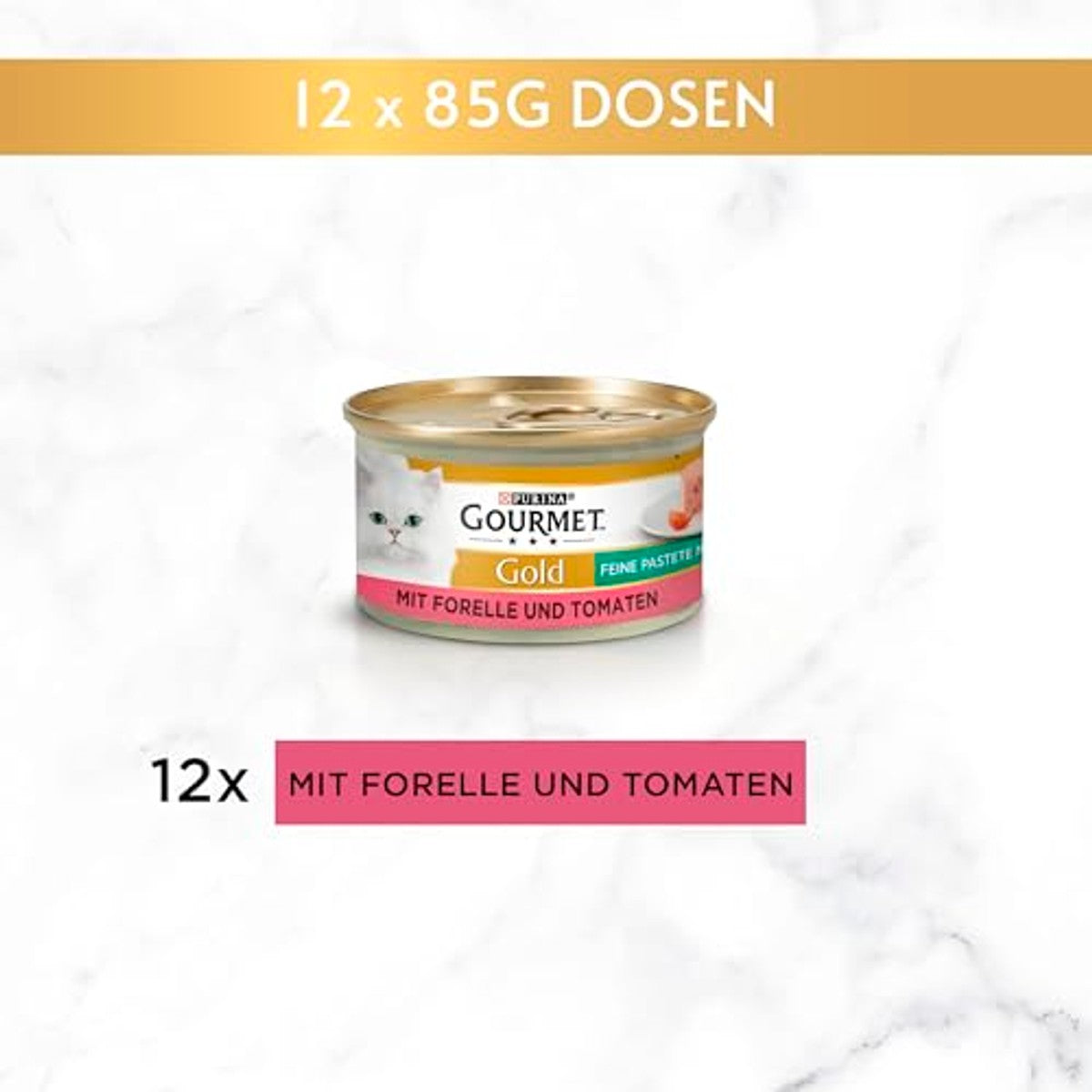 Gourmet Goud Fijne pastete natvoer kattenvoer forel & tomaat 12 x 85 g - 3-pack