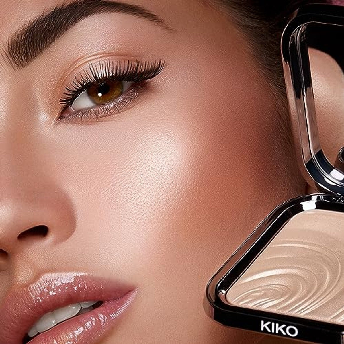 KIKO Milano Glow Fusion Intense Powder Highlighter 01, poederhighlighter voor het gezicht met zijdeachtige, reflecterende textuur – Kiko Milano