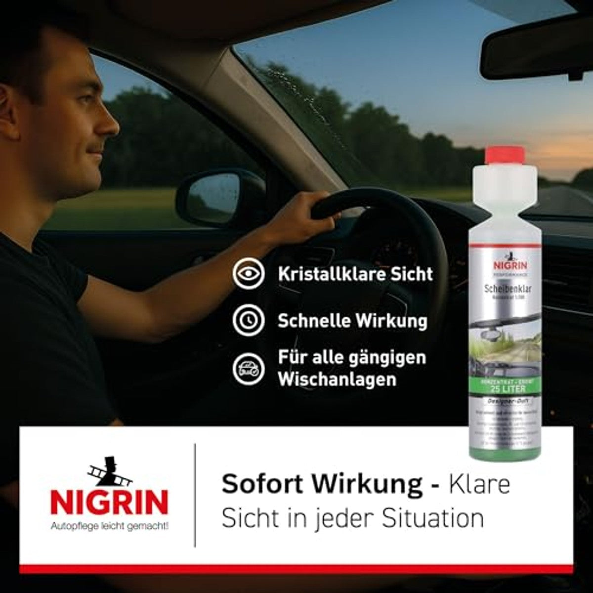 NIGRIN Performance ruitenwisserconcentraat 1:100 3 x 250 ml - Voordeelverpakking