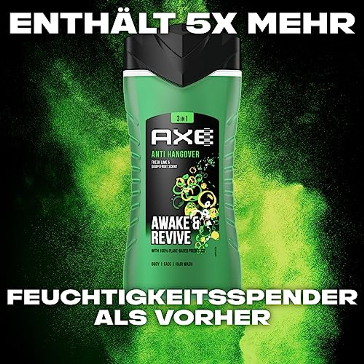 Axe 3-in-1 douchegel & shampoo Anti-Hangover 6 x 250 ml - Voordeelverpakking