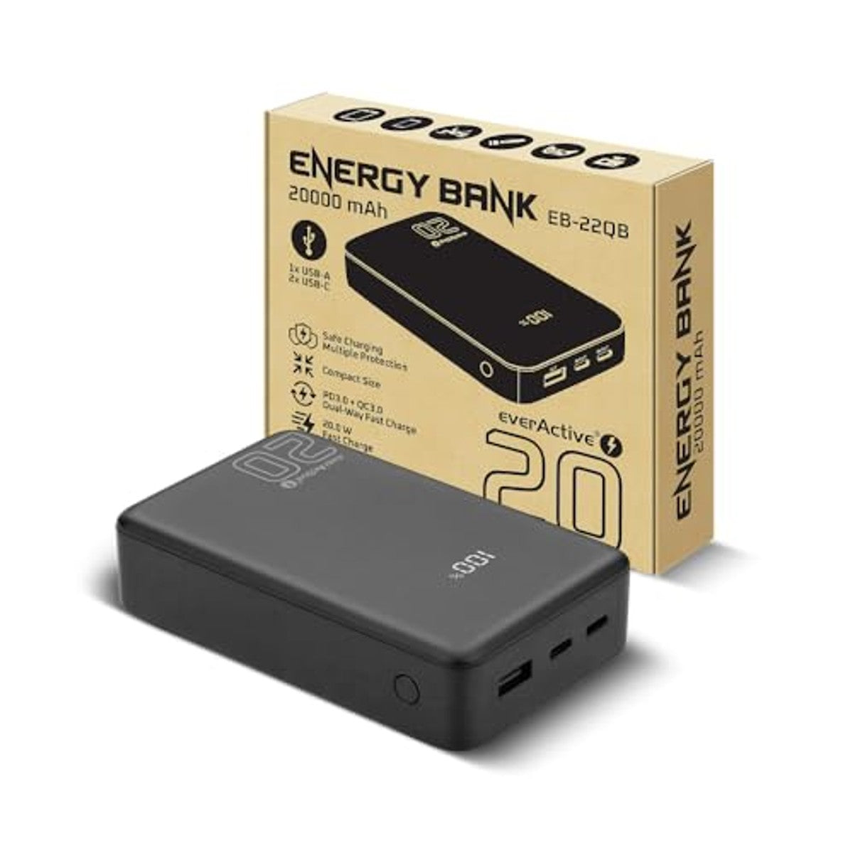 everActive Powerbank EB-22QB 20.000 mAh 20 W – everActive
