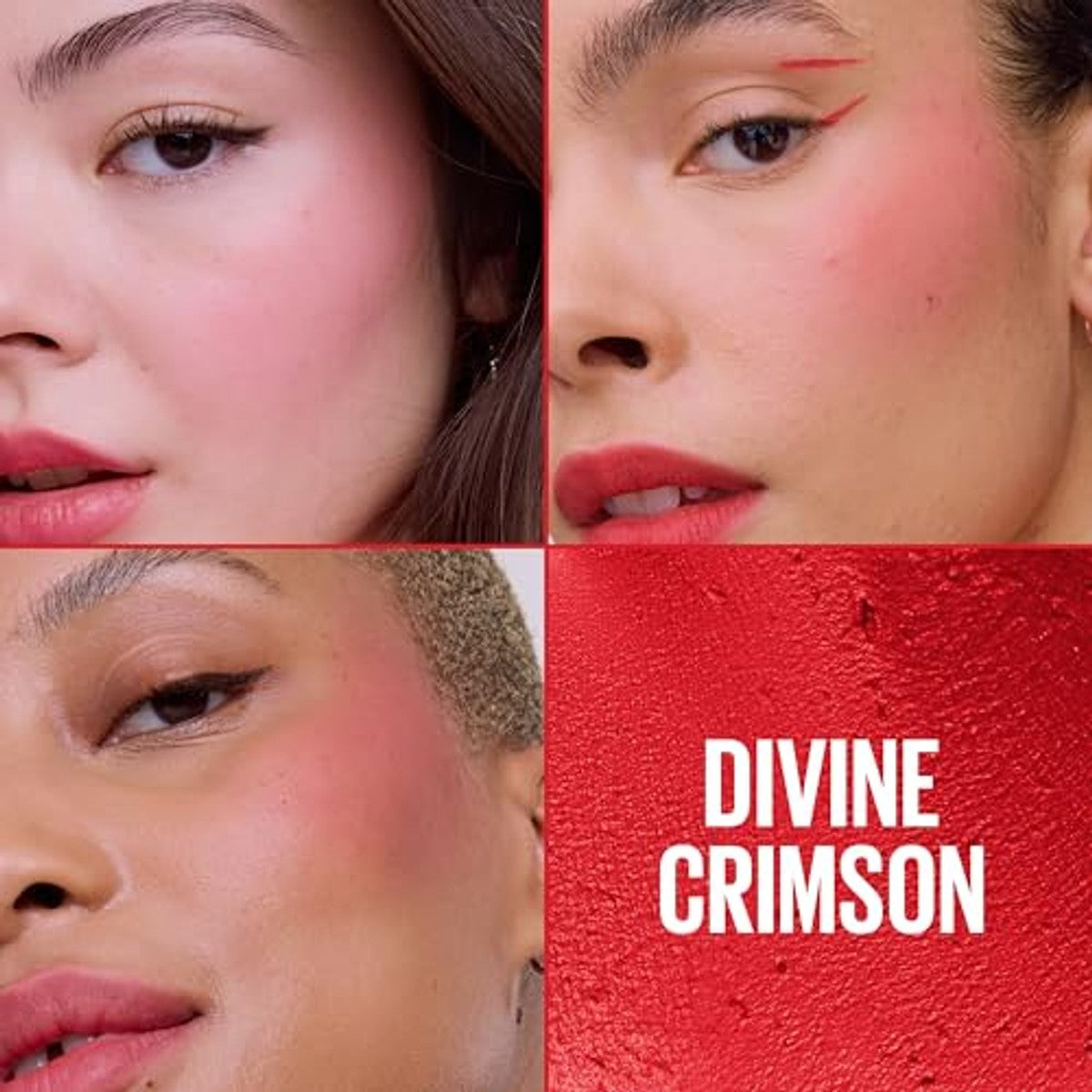 MAYBELLINE Cloudtopia wang- en lipmousse 03 Divine Crimson 5 g - 3 stuks