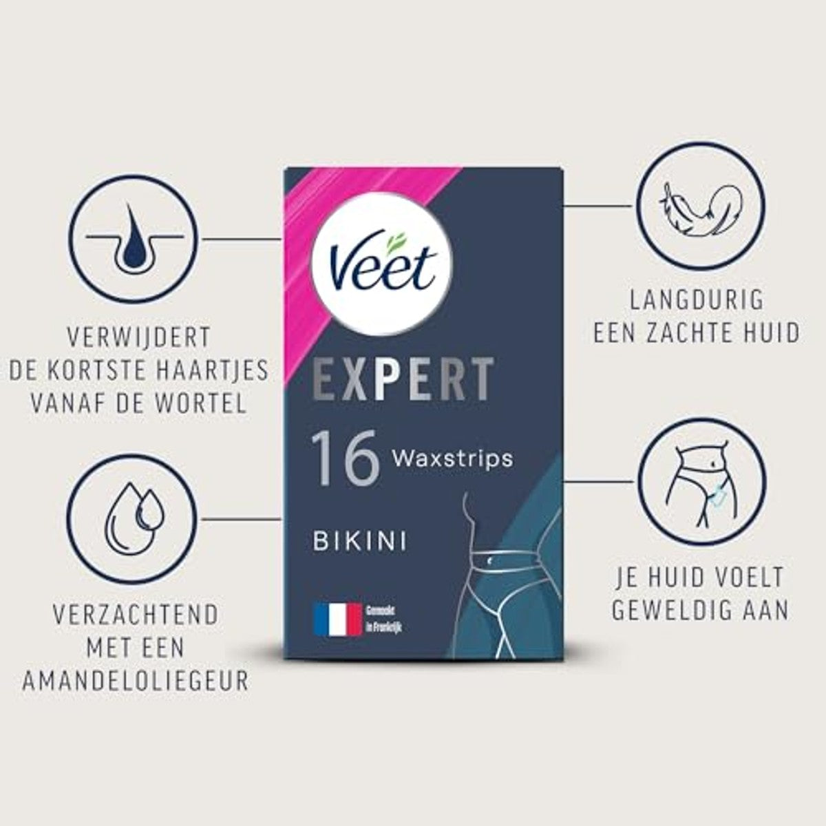 Veet Expert koude wasstrips gevoelige huid 3 x 16 stuks - Voordeelverpakking