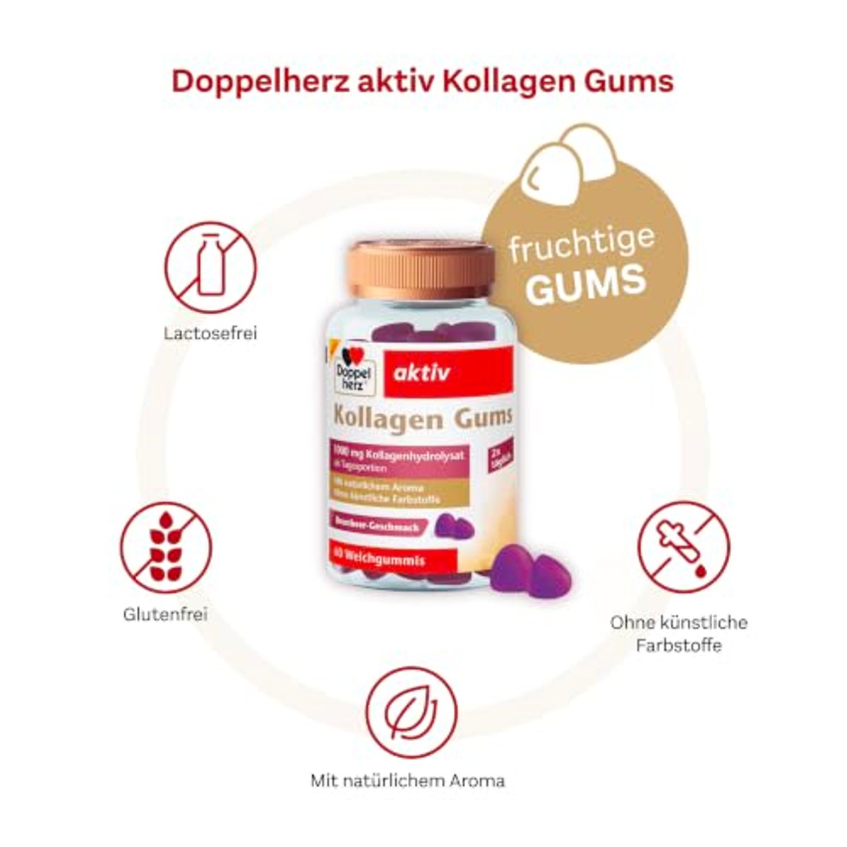 Doppelherz Collageen Gom met Braamsmaak 60 Gummies - 3-pack