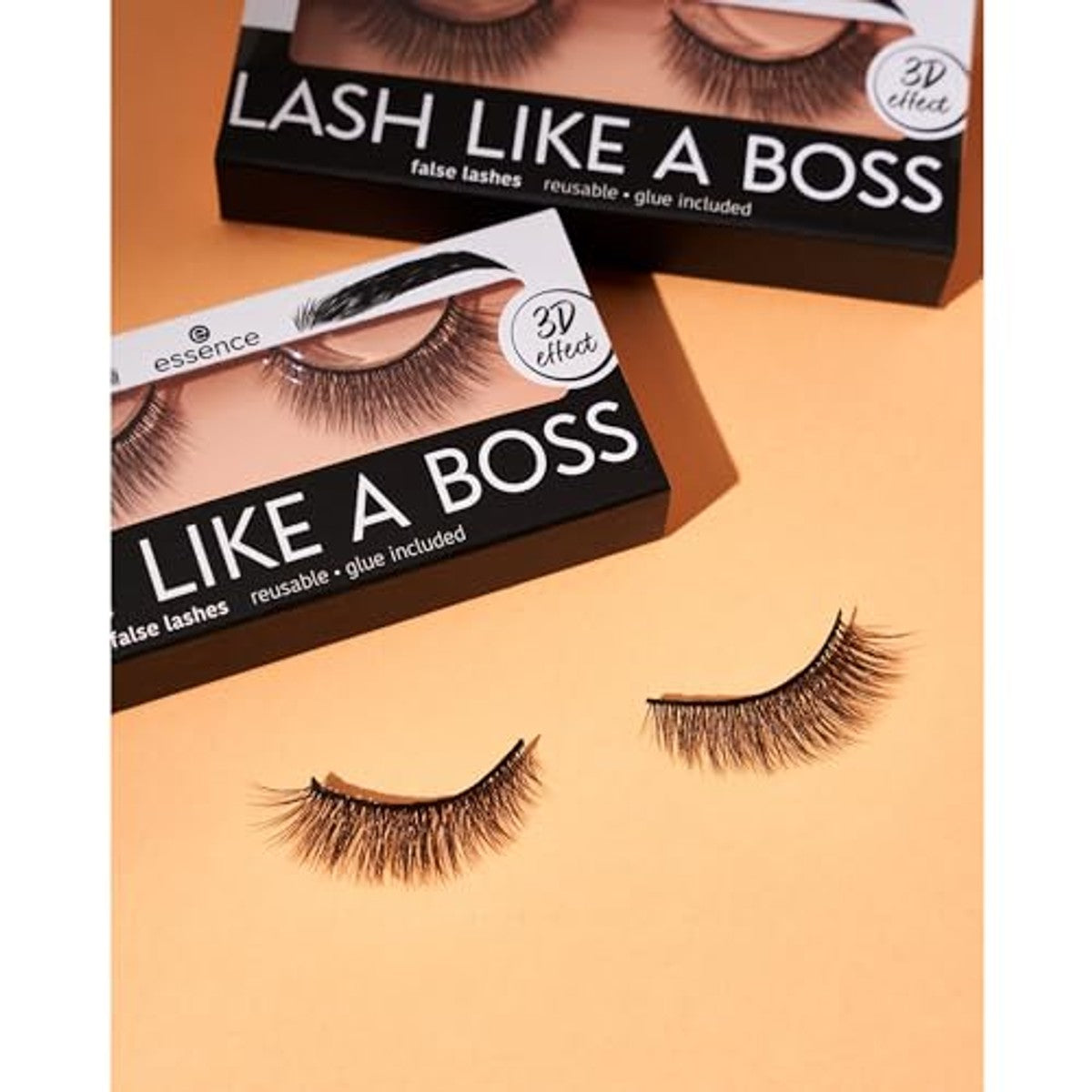 essence Lash Like A Boss Nr. 03 kunstwimpers, zwart, langdurig, volumegevend, veganistisch, zonder microplasticdeeltjes, nanodeeltjes, zonder parfum, 1 paar – Essence Cosmetics