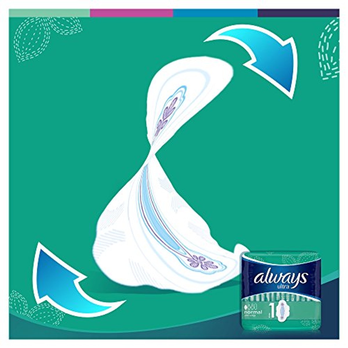 Always Ultra Normaal maat 1 maandverband met vleugels, 56 stuks – Always