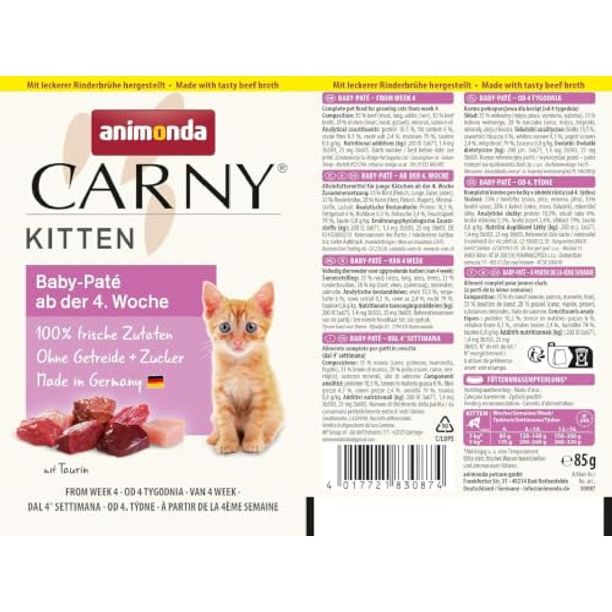 Animonda Carny Kitten kattenvoer Babypaté 12 x 85 g - 6-pack