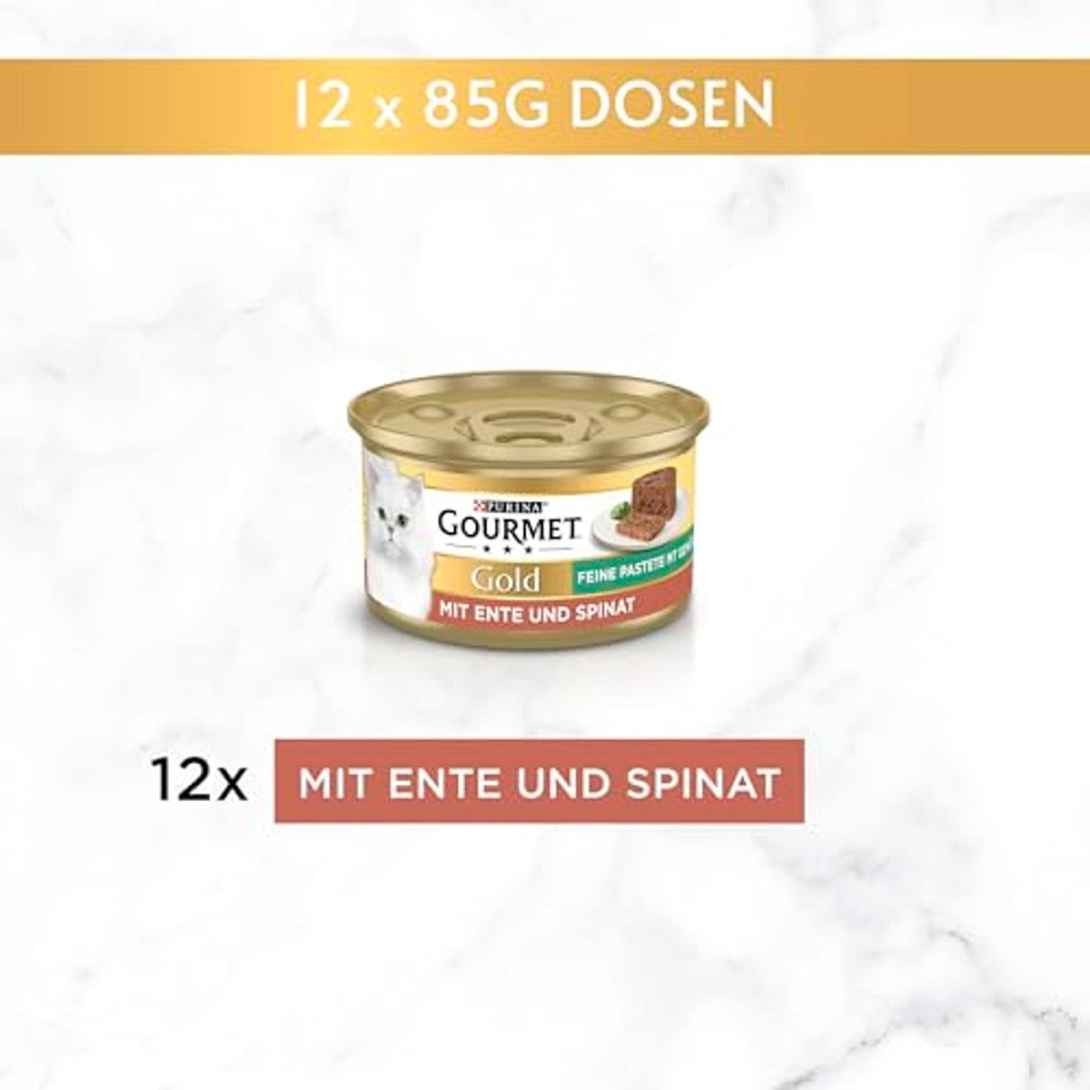 Gourmet Goud natvoer kattenvoer eend en spinazie 12 x 85 g - 6-pack