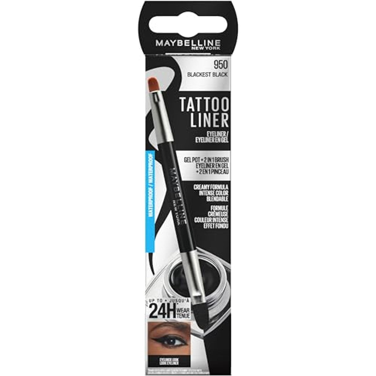 MAYBELLINE Tattoo Liner Gel Pot 950 Blackest Black - 3 stuks