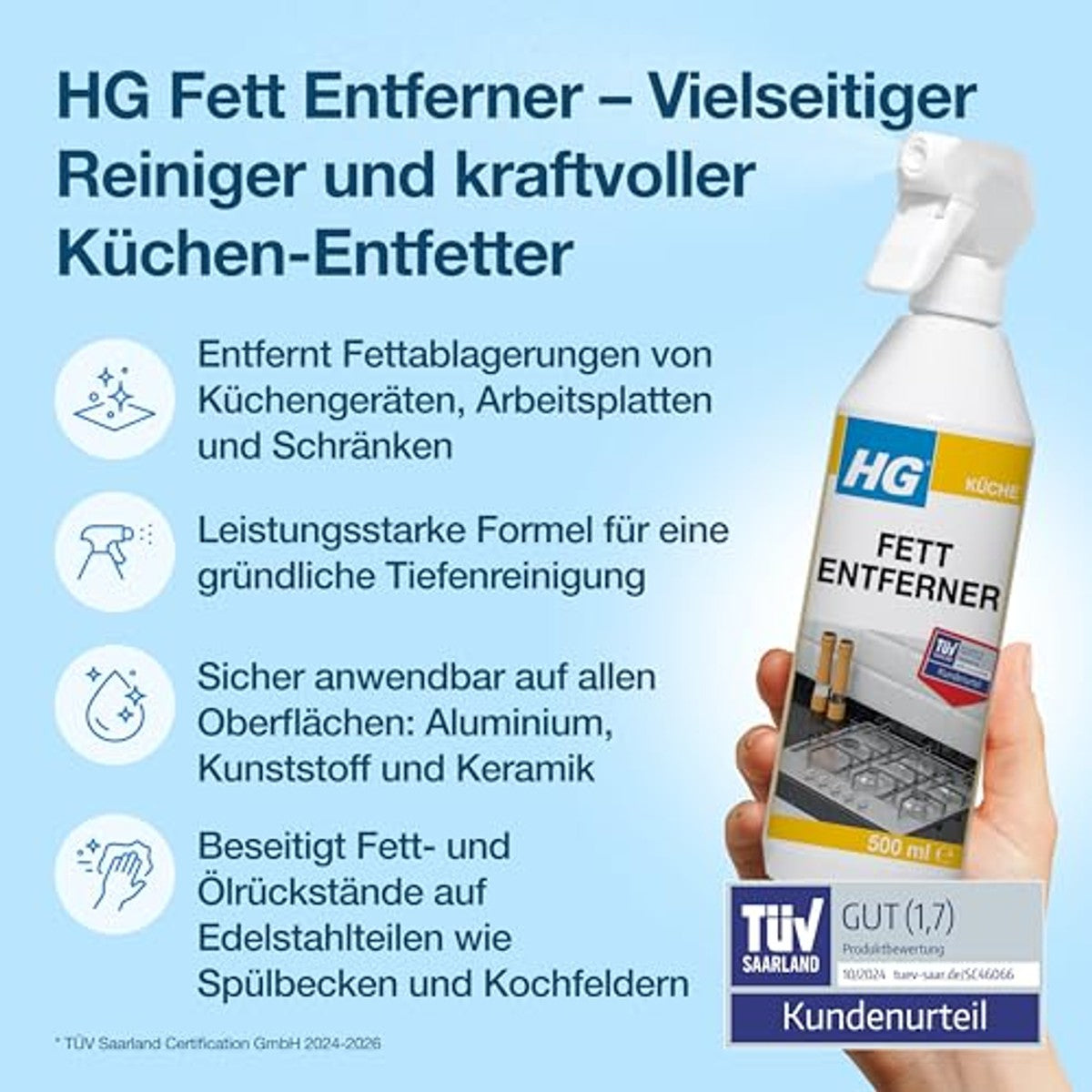 HG Keuken ontvetter sterke keukenvetoplosser 6 x 500 ml - Voordeelverpakking