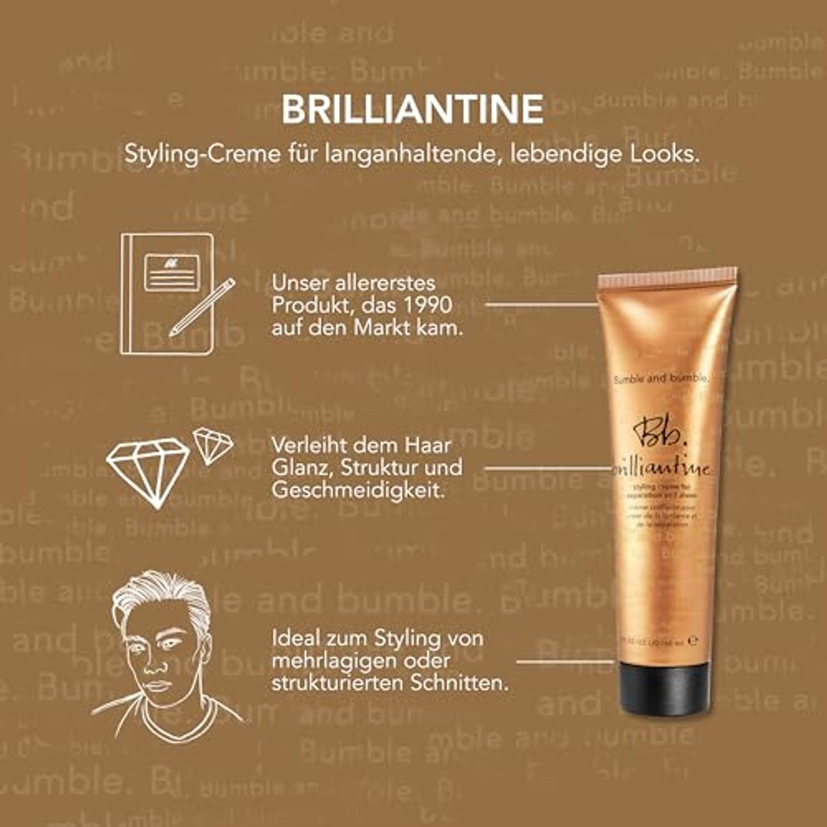 Bumble and bumble Brilliantine Stylingcrème 50 ml - 3-pack