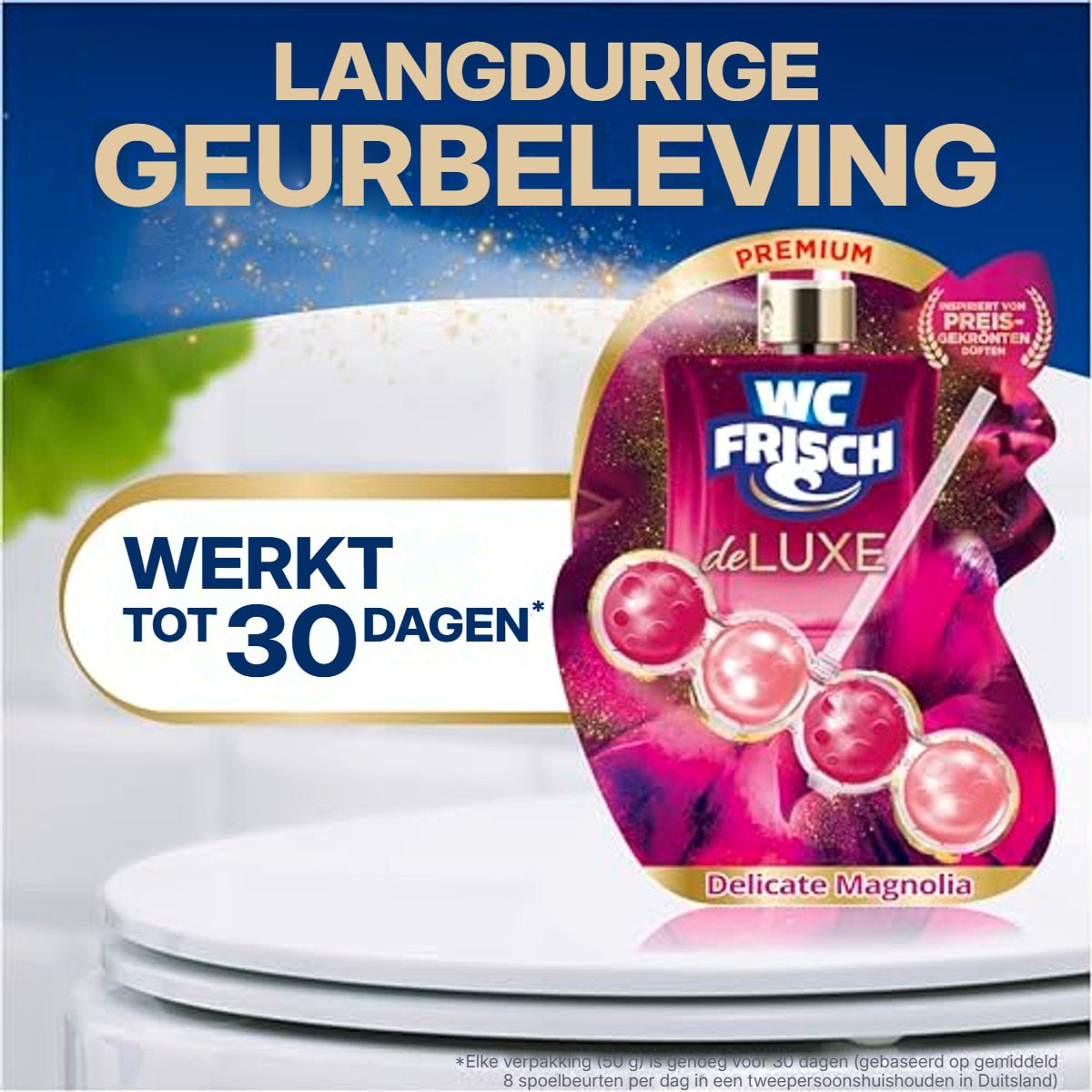 WC-Frisch DeLuxe Delicate Magnolia toiletblok 1 stuk (50 g) – foto 5