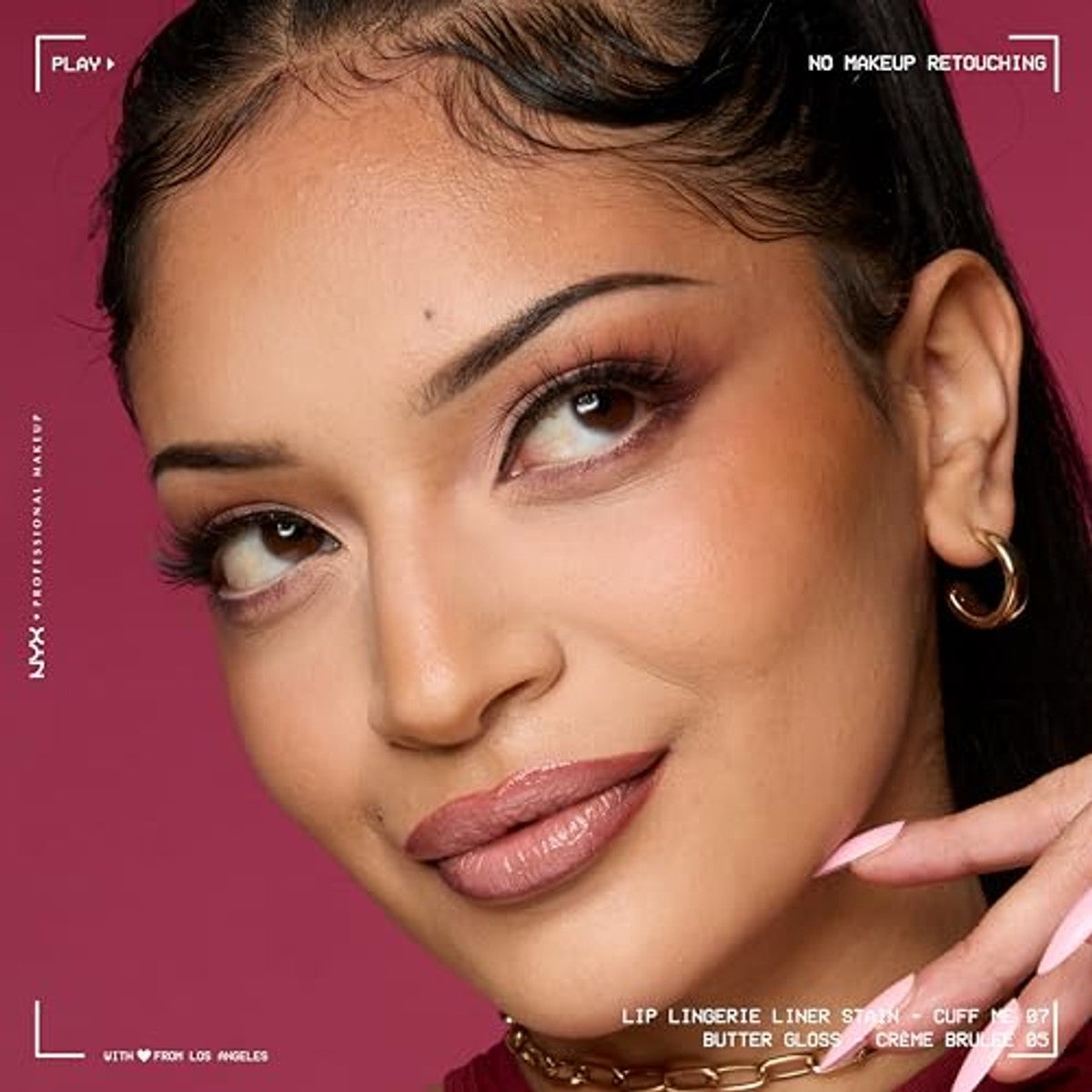 NYX Professional Makeup Lip Lingerie Lipliner Stain, watervaste & veegvaste Lip Liner voor nauwkeurige contouren, langdurige nude Stain met ultra-fijne kant, kleur: Cuff Me – NYX PROFESSIONAL MAKEUP