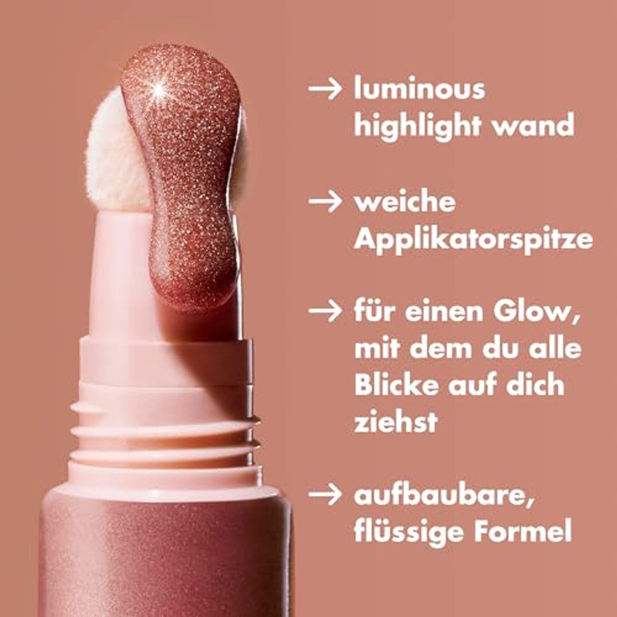 e.l.f. Halo Glow Highlight Beauty Wand, vloeibare highlighter wand voor stralende, stralende huid, opbouwbare formule, veganistisch en dierproefvrij, holografische honing – e.l.f.
