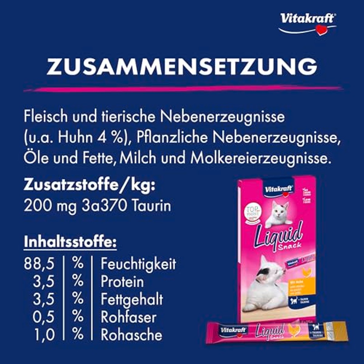 Vitakraft Vloeibare Snack kattensnack kip 6 x 15 g - 3-pack