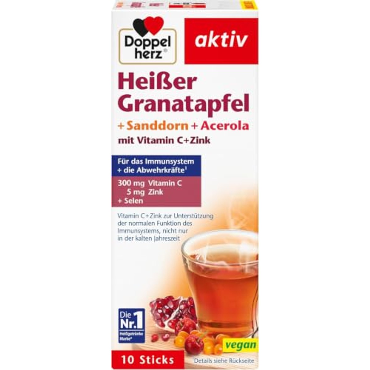 Doppelherz Hete Granaatappel + Duindoorn + Acerola 10 sticks - 3-pack