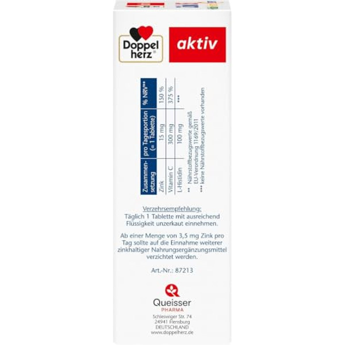 Doppelherz Zink 15 + histidine + vitamine C – Doppelherz