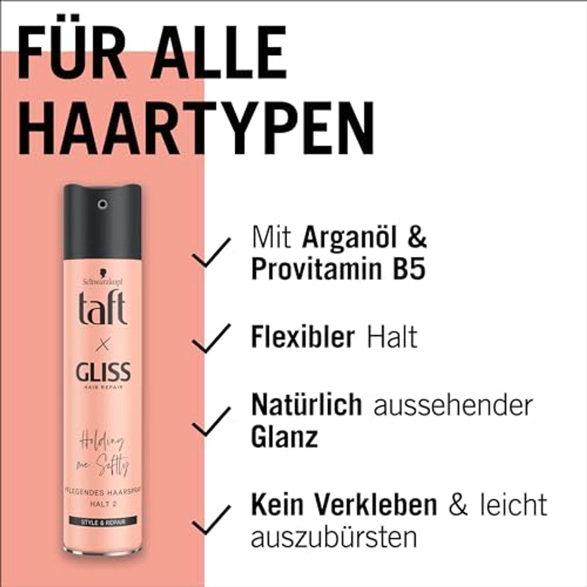 TAFT Gliss Holding me Softly haarspray 6 x 250 ml - Voordeelverpakking