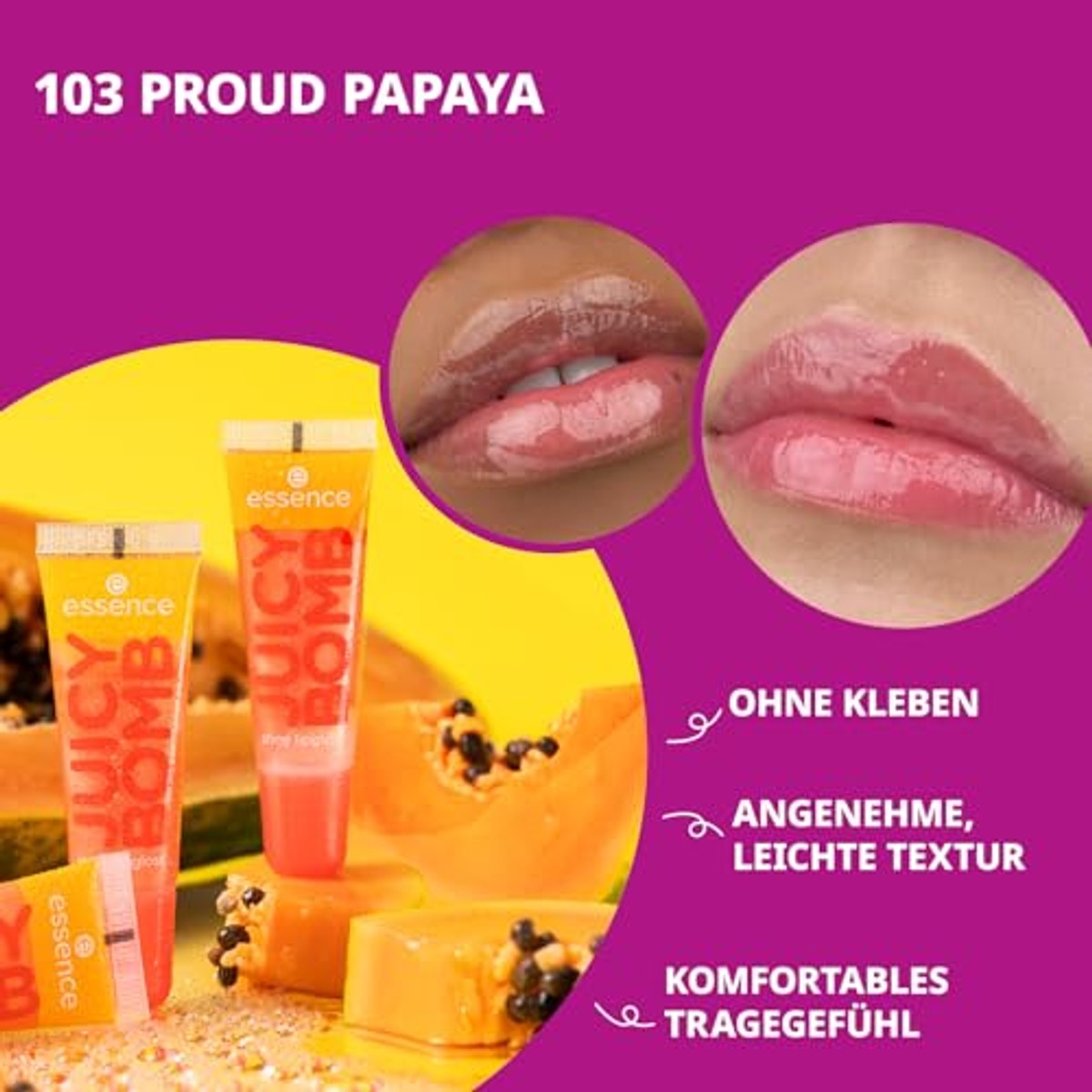 essence Juicy Bomb Shiny lipgloss Proud Papaya 103 10 ml - 3-pack