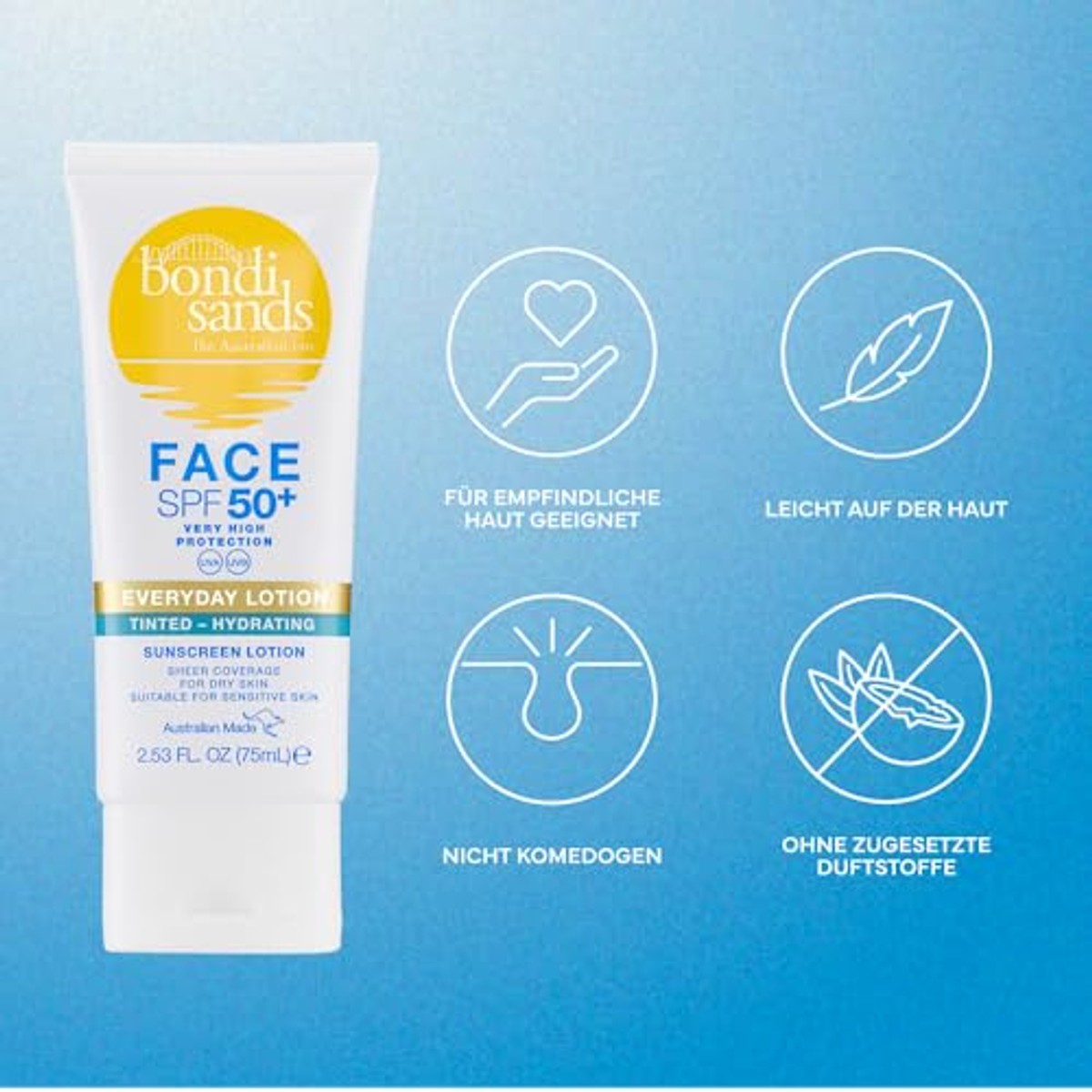 Bondi Sands Everyday Lotion Tinted SPF 50+ 3 x 75 ml - Voordeelverpakking