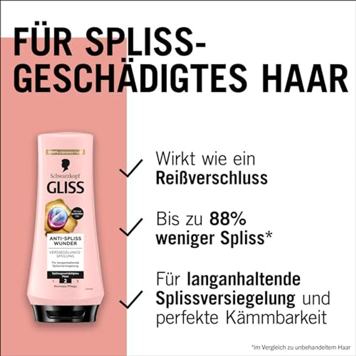 Gliss Anti-Splijten Wunder Spoeling 3 x 200 ml - Voordeelverpakking