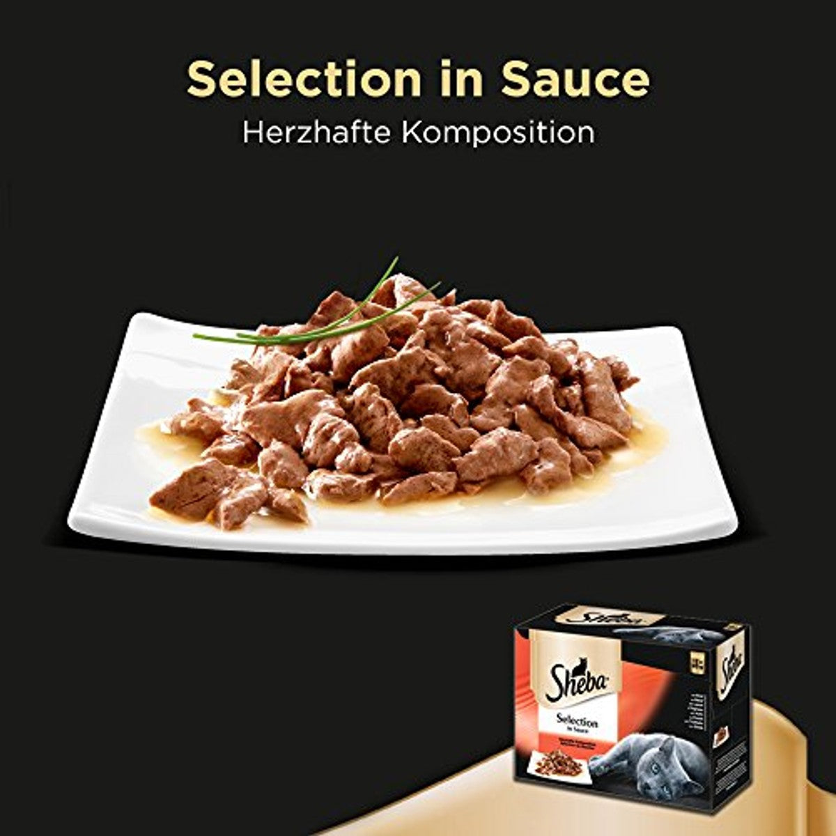 Sheba Selection in Saus kattenvoer Rund-Kip-Kalkoen-Lam 48 x 85 g - 3-pack