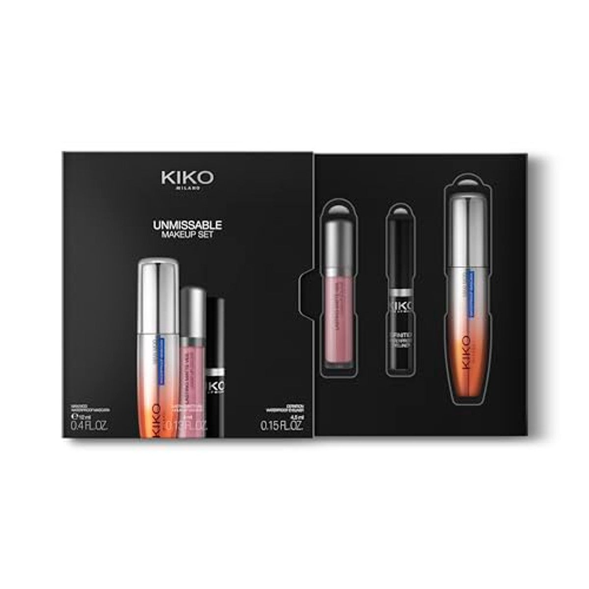 Kiko Milano Onmisbare Make-up Set Mascara Eyeliner en Lippenstift - 3-pack