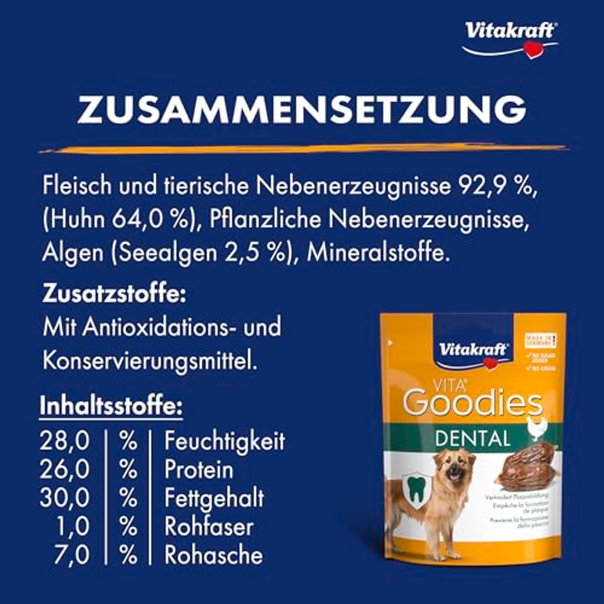 Vitakraft Goodies Dental hondensnack algen 1 x 60 g - 3-pack