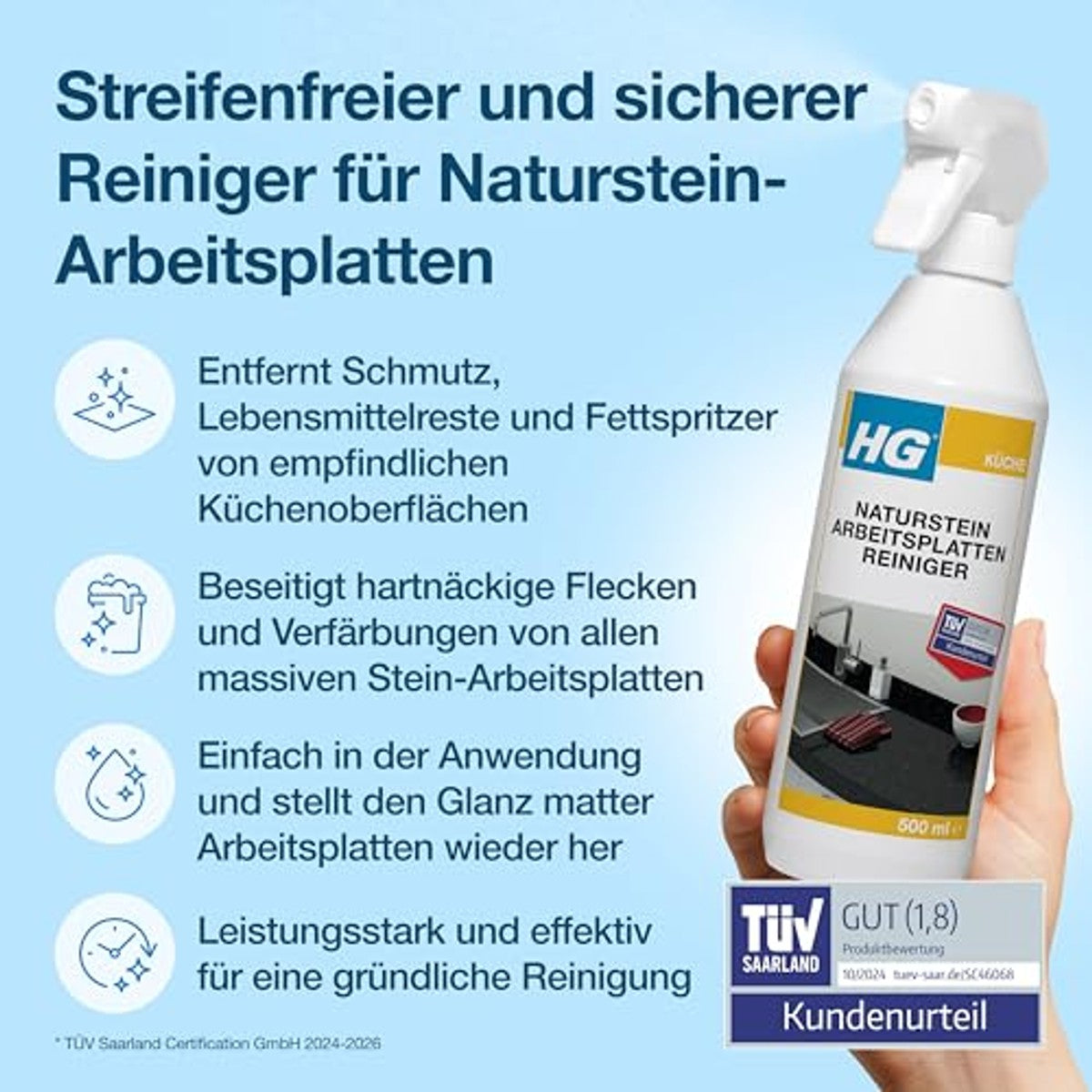 HG Natuursteen werkbladenreiniger 3 x 500 ml - Voordeelverpakking