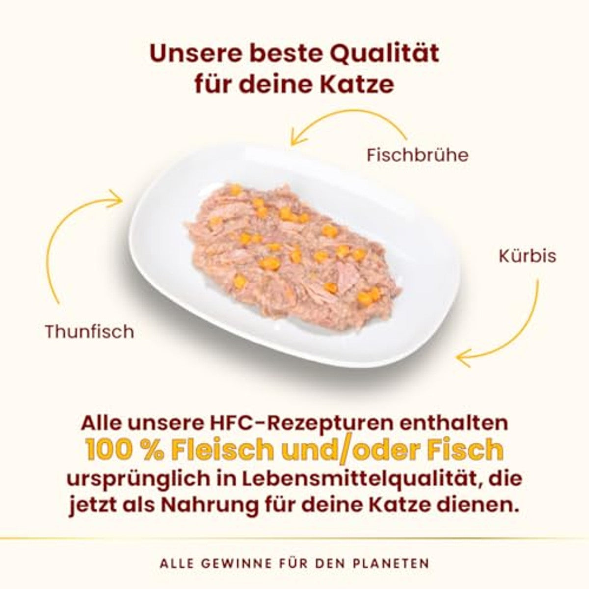 almo nature HFC Complete Wet Food voor volwassen katten, Tuna met pompoen (24 kannen van 70 g) – almo nature