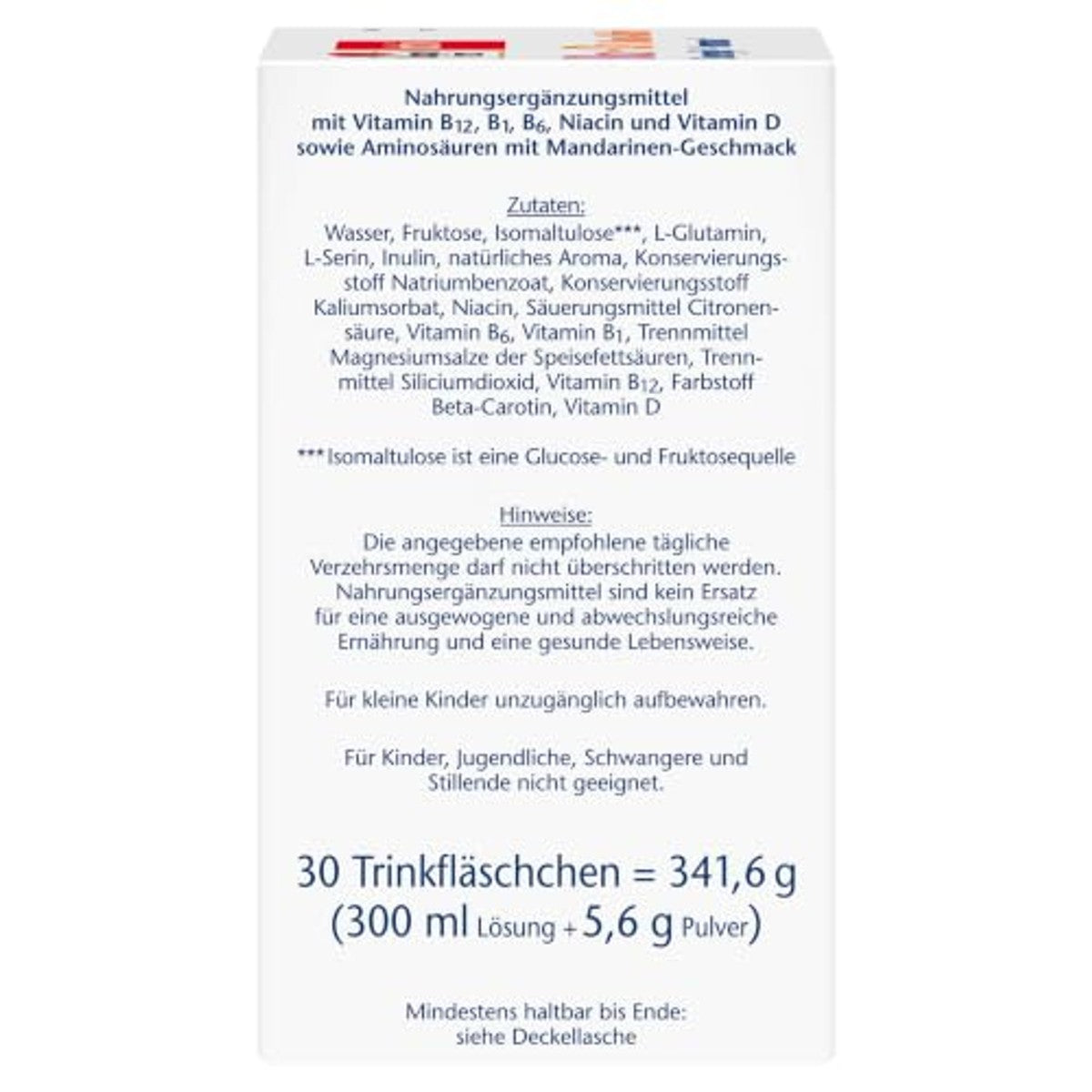 Doppelherz B12 + D3 Duo Actief met Mandarijnsmaak 30 Drinkflesjes - 3-pack