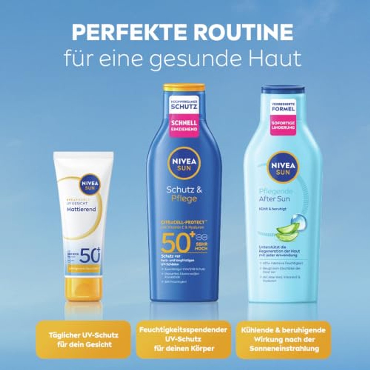 Nivea Sun Bescherming & verzorging zonnelotion SPF 50+ 6 x 200 ml - Voordeelverpakking