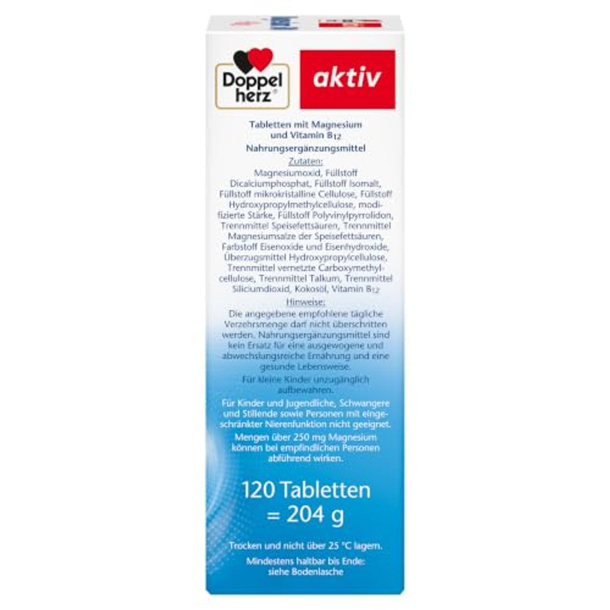Doppelherz Magnesium 500 + B12 2-Fasen 120 Tabletten - 6-pack
