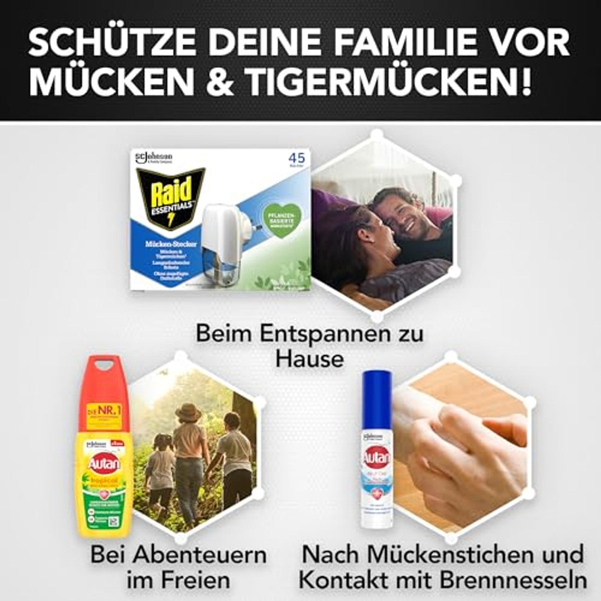 Autan & Raid Essentials reispakket 3 stuks (100 ml, 25 ml, 27 ml) – Autan