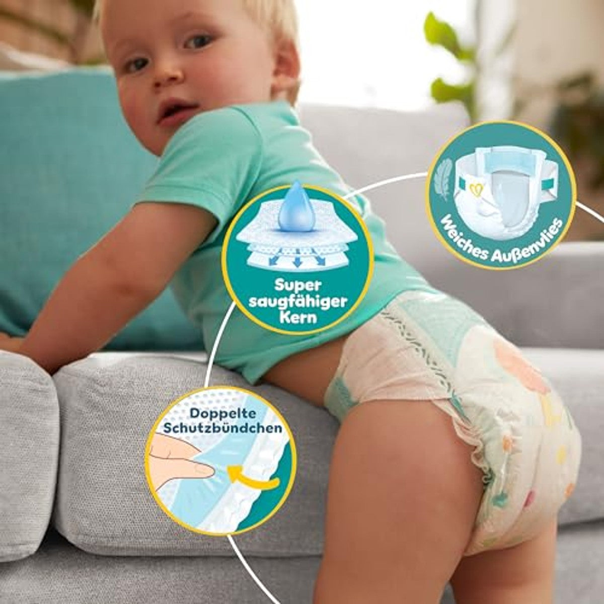 Pampers Baby-Dry maat 8, 28 luiers, 17 kg + – Pampers