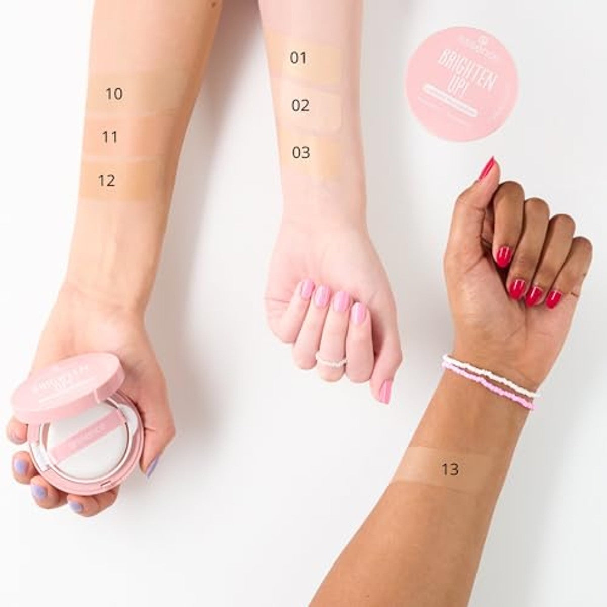 essence BRIGHTEN UP! cushion foundation, nr. 02, nude, langdurig, oplichtend, natuurlijk, veganistisch, olievrij, waterdicht, zonder parabenen, per stuk verpakt (12 g) | Foundation, Cushion, oplichtend, langdurig, glad huidbeeld – Essence Cosmetics