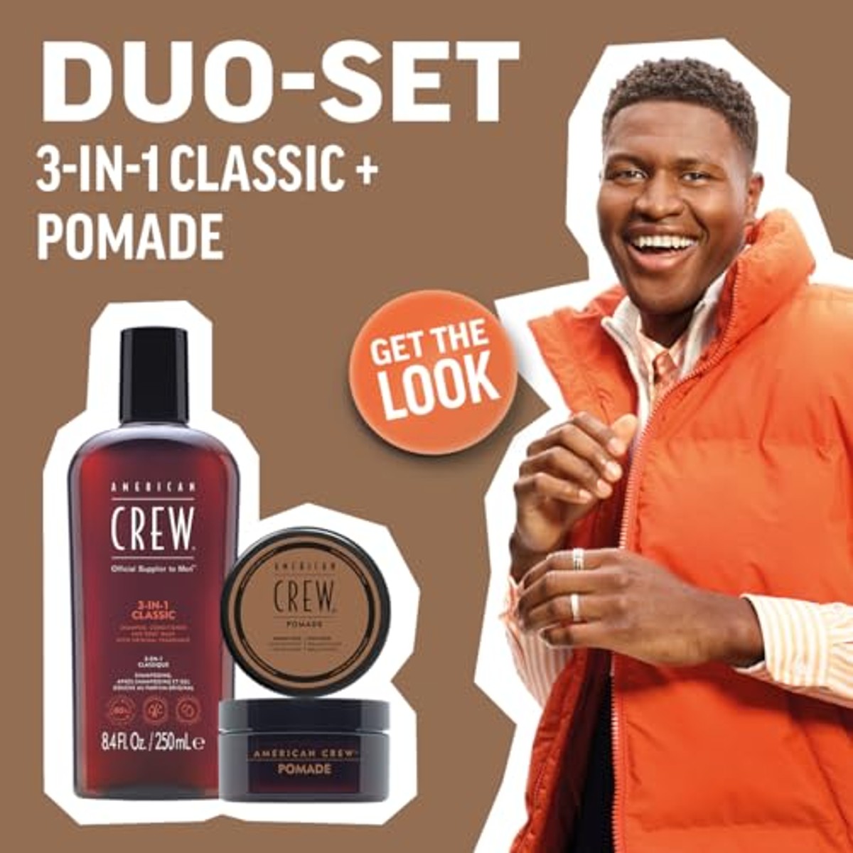American Crew Duo Set 3-in-1 Classic Shampoo, Conditioner & Body Wash 250 ml + Pomade 50 g - 3-pack