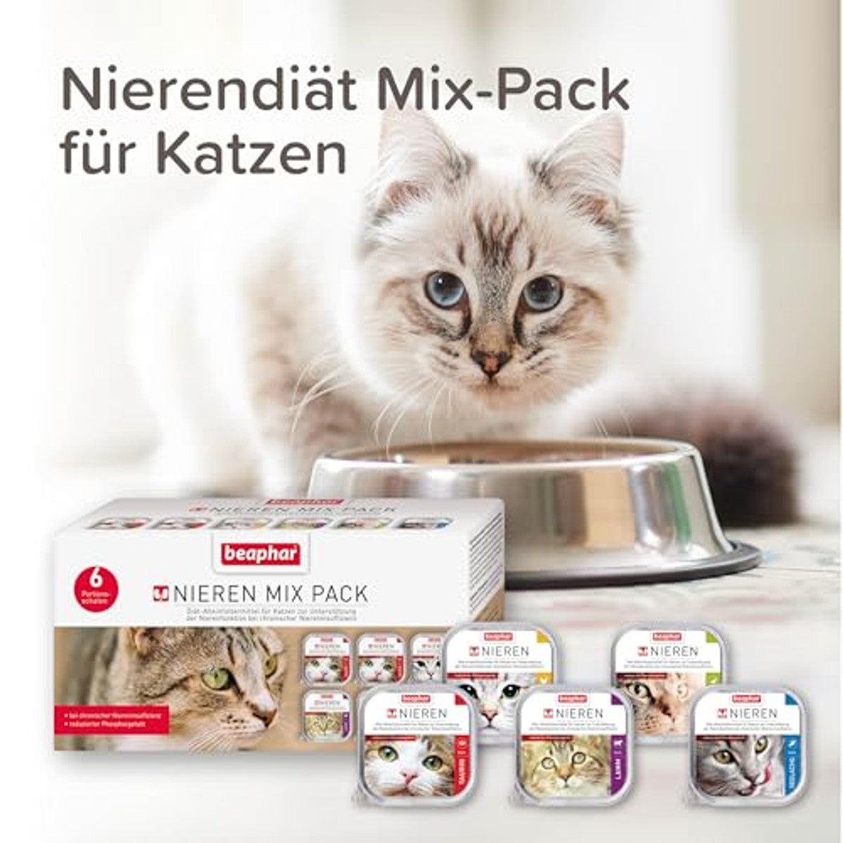 Beaphar Nierdieet Mix Pack natvoer kattenvoer 6 x 100 g - 3-pack – foto 5
