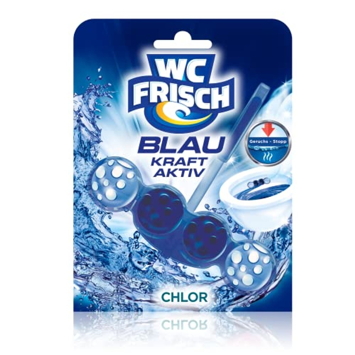 WC-Frisch Kraft Aktiv Blauwe Spoeler Chloor verpakking van 10 – WC-Frisch