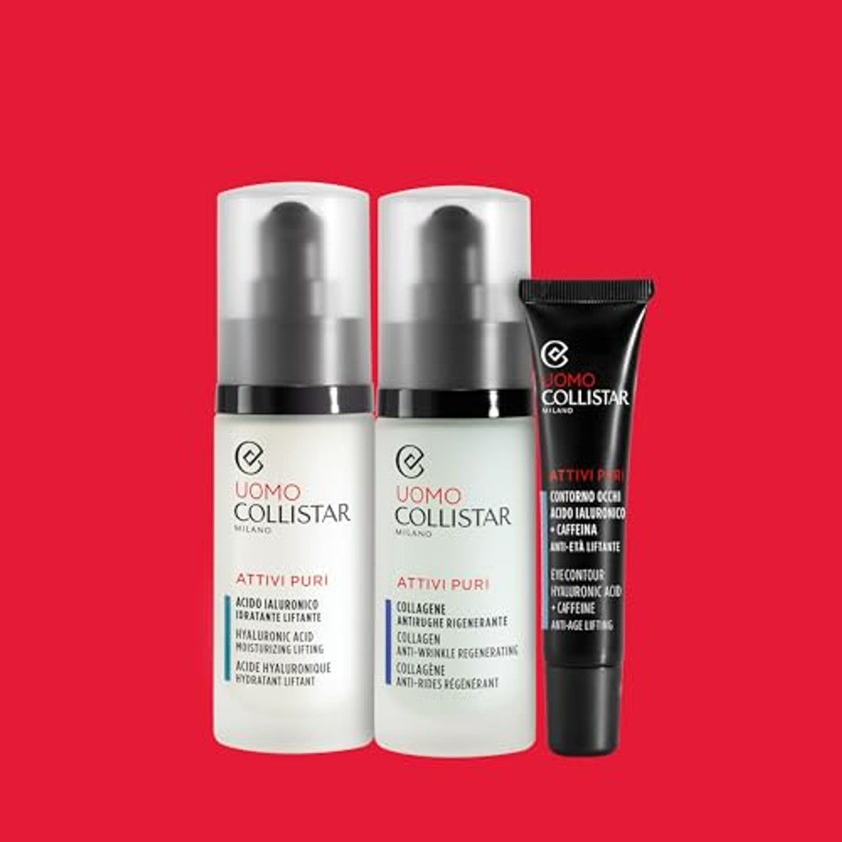 Collistar Attivi Puri Hydraterend Anti-Rimpelserum voor Mannen 30 ml - 3-pack